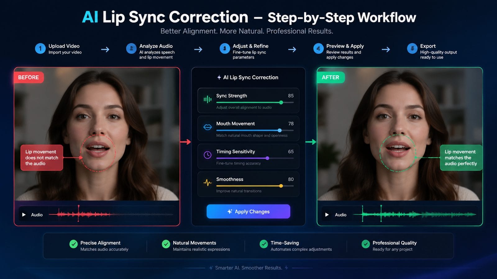 how to fix ai video lip sync issues workflow