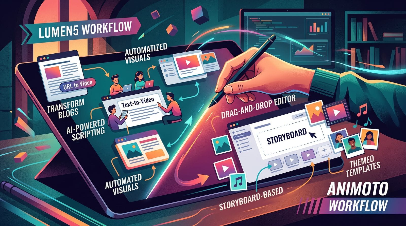 lumen5 vs animoto for business videos workflow