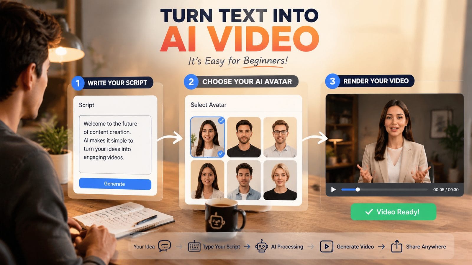 how to create ai videos without experience workflow