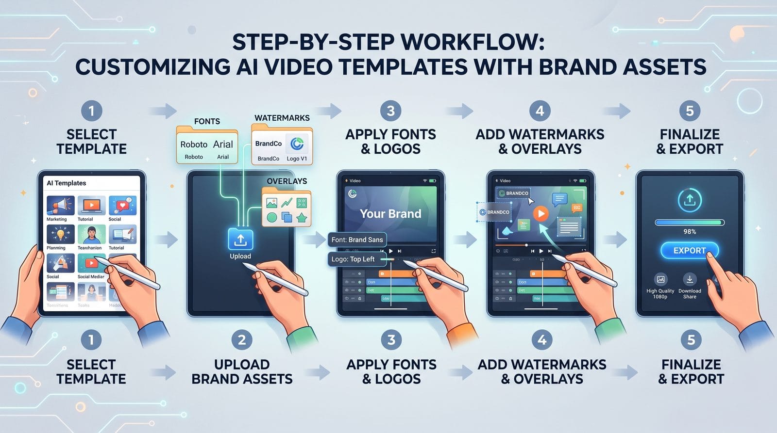how to add branding to ai videos workflow