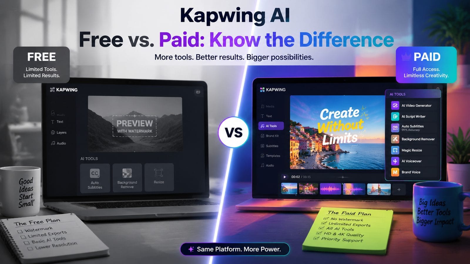 free tier limitations in kapwing ai workflow