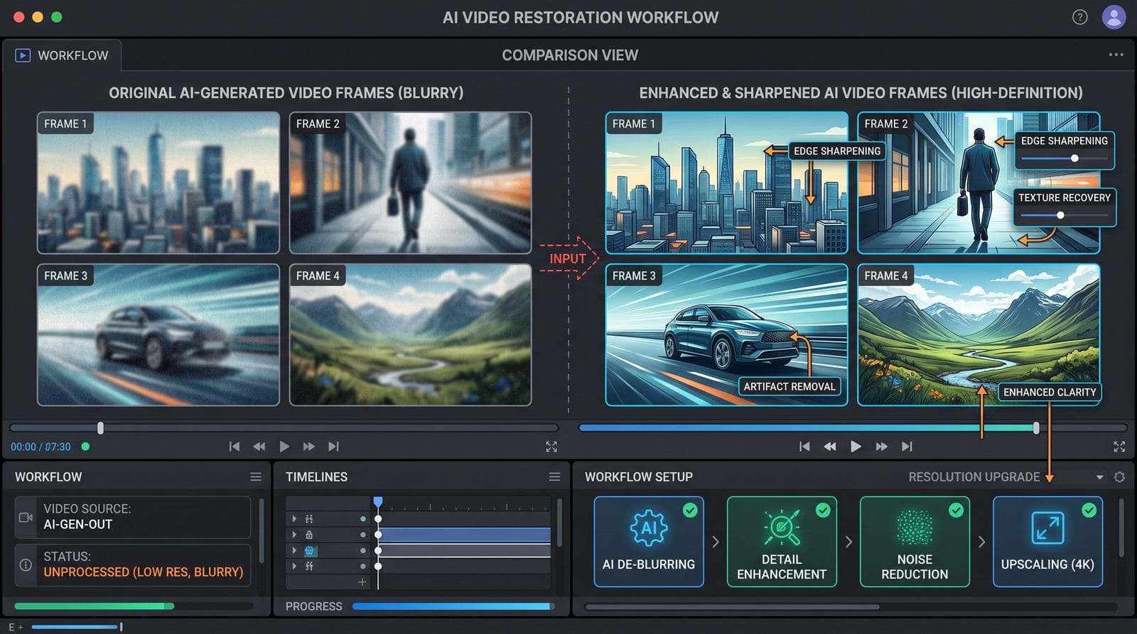 why ai video looks blurry workflow