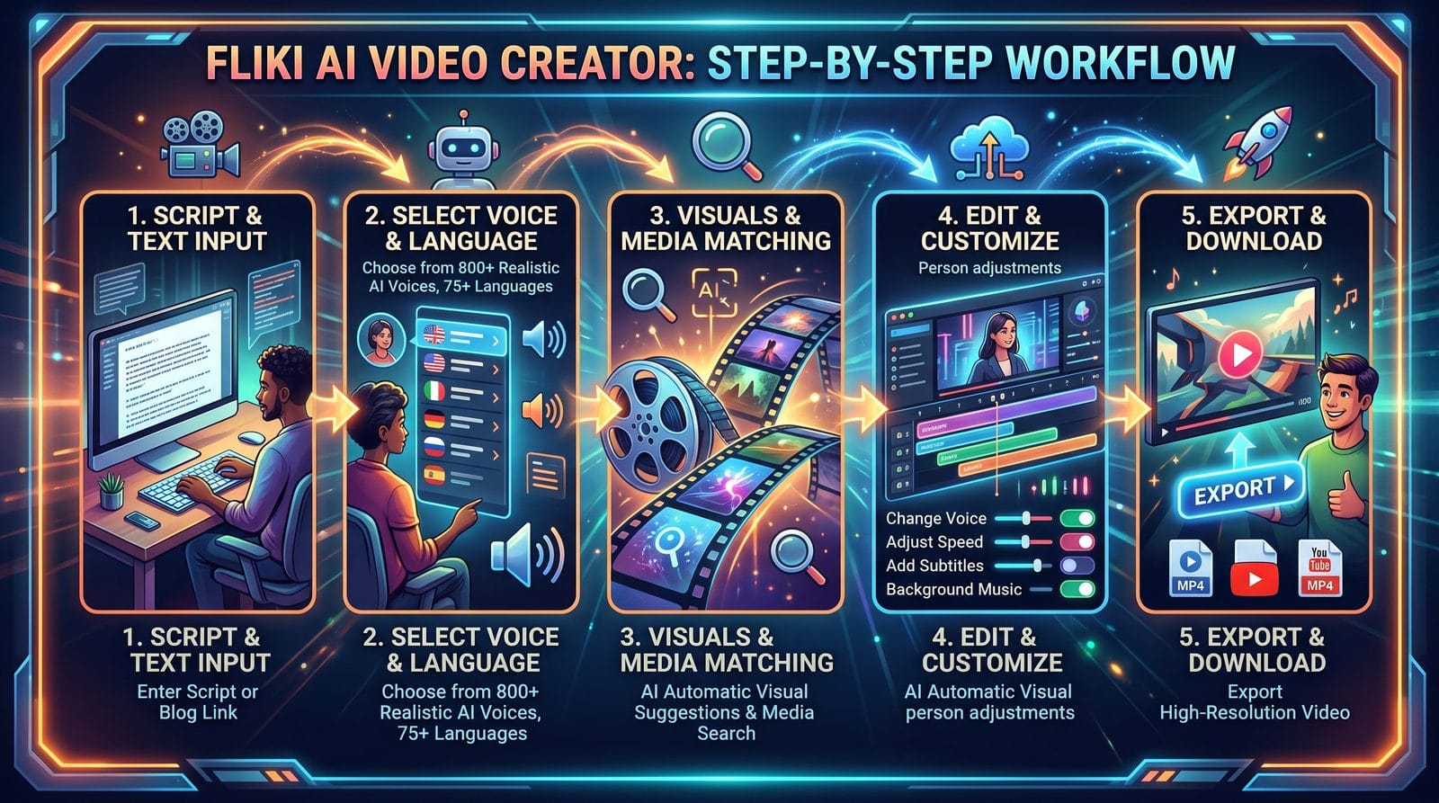 fliki ai video creator hands-on test workflow