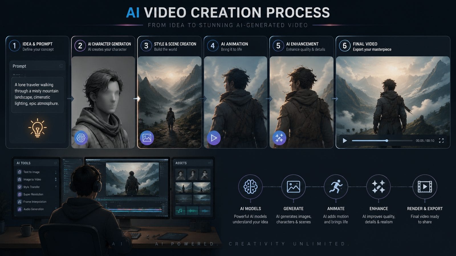 how to create faceless videos with ai workflow