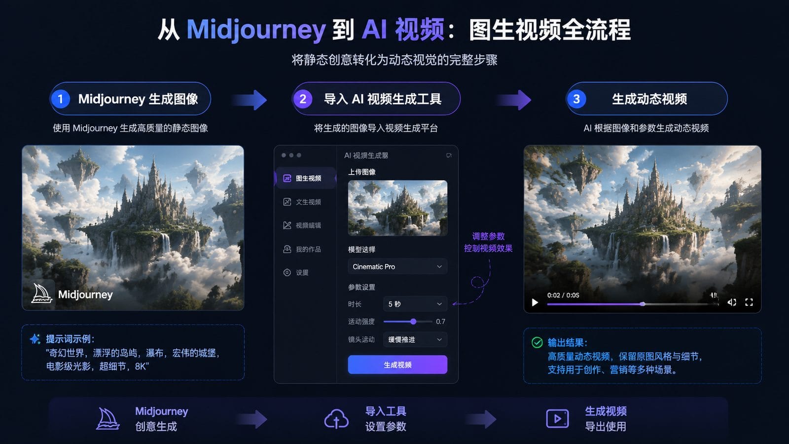 midjourney + ai video generator workflow workflow