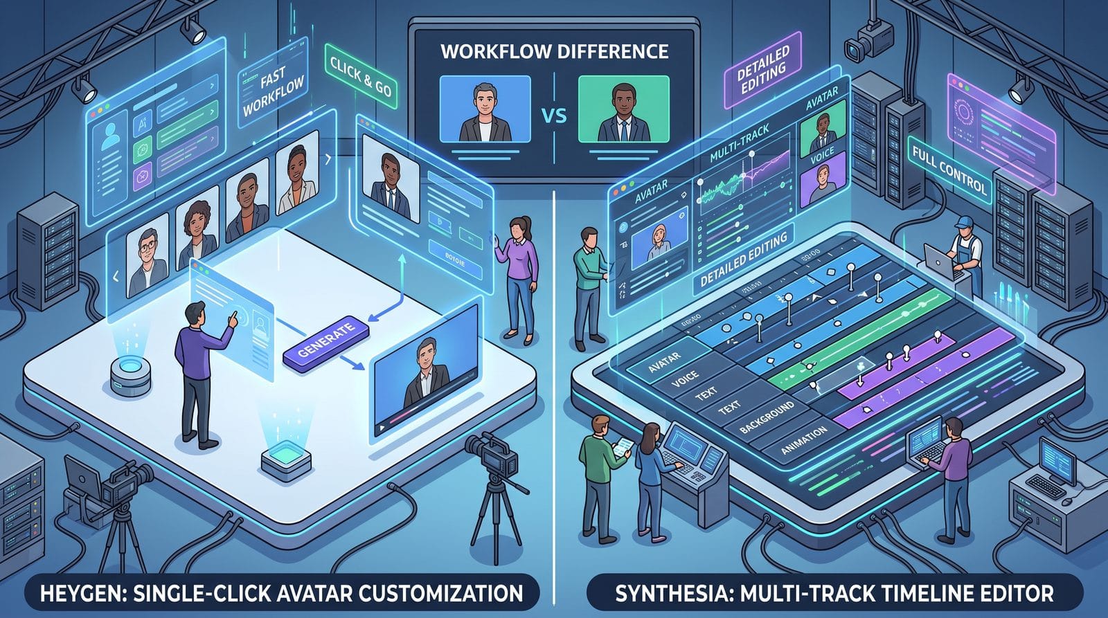 heygen vs synthesia for talking head videos workflow