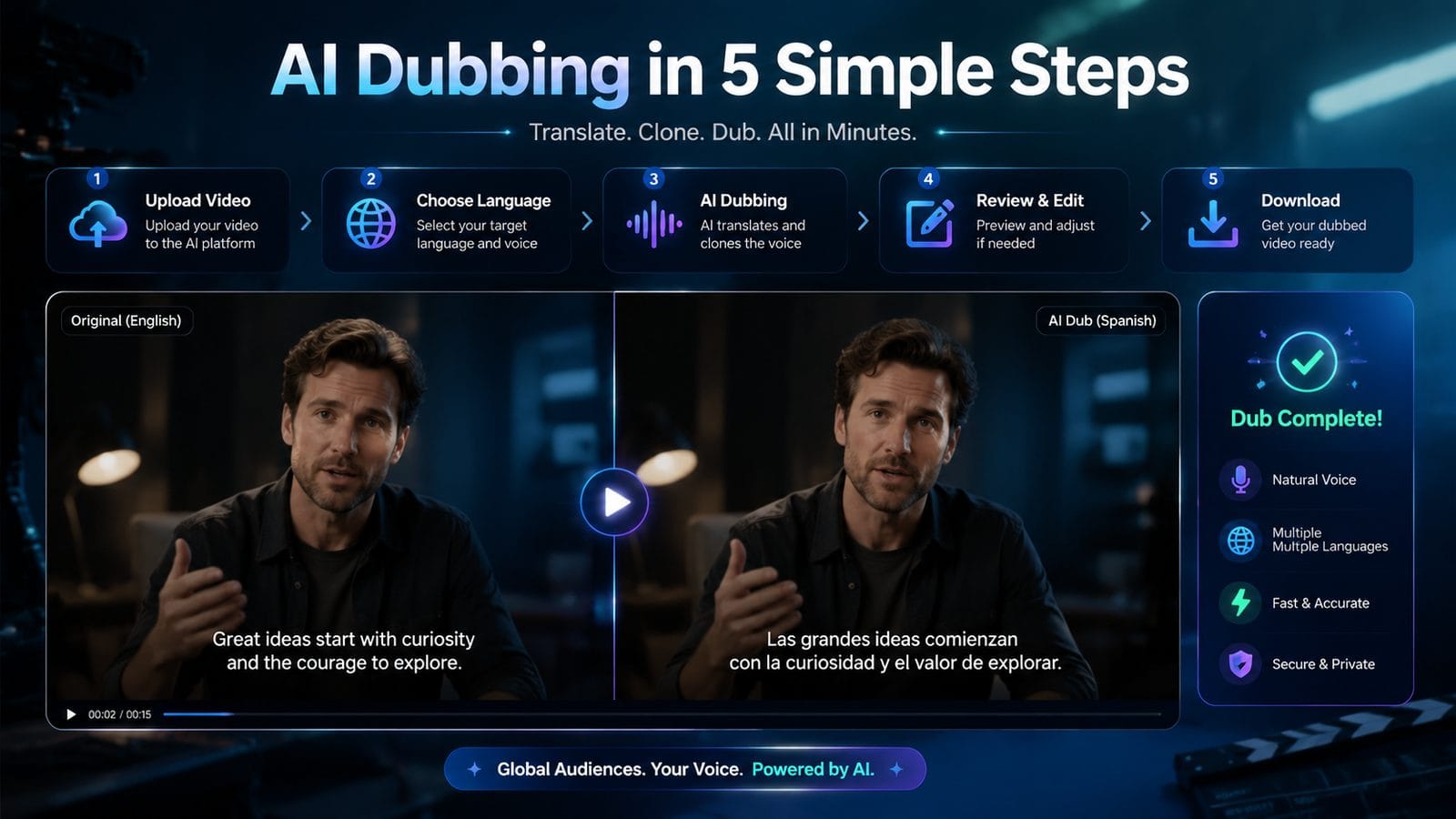 how to dub videos using ai video editor workflow