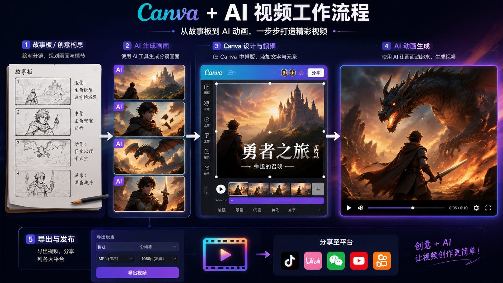 canva + ai video workflow for creators workflow