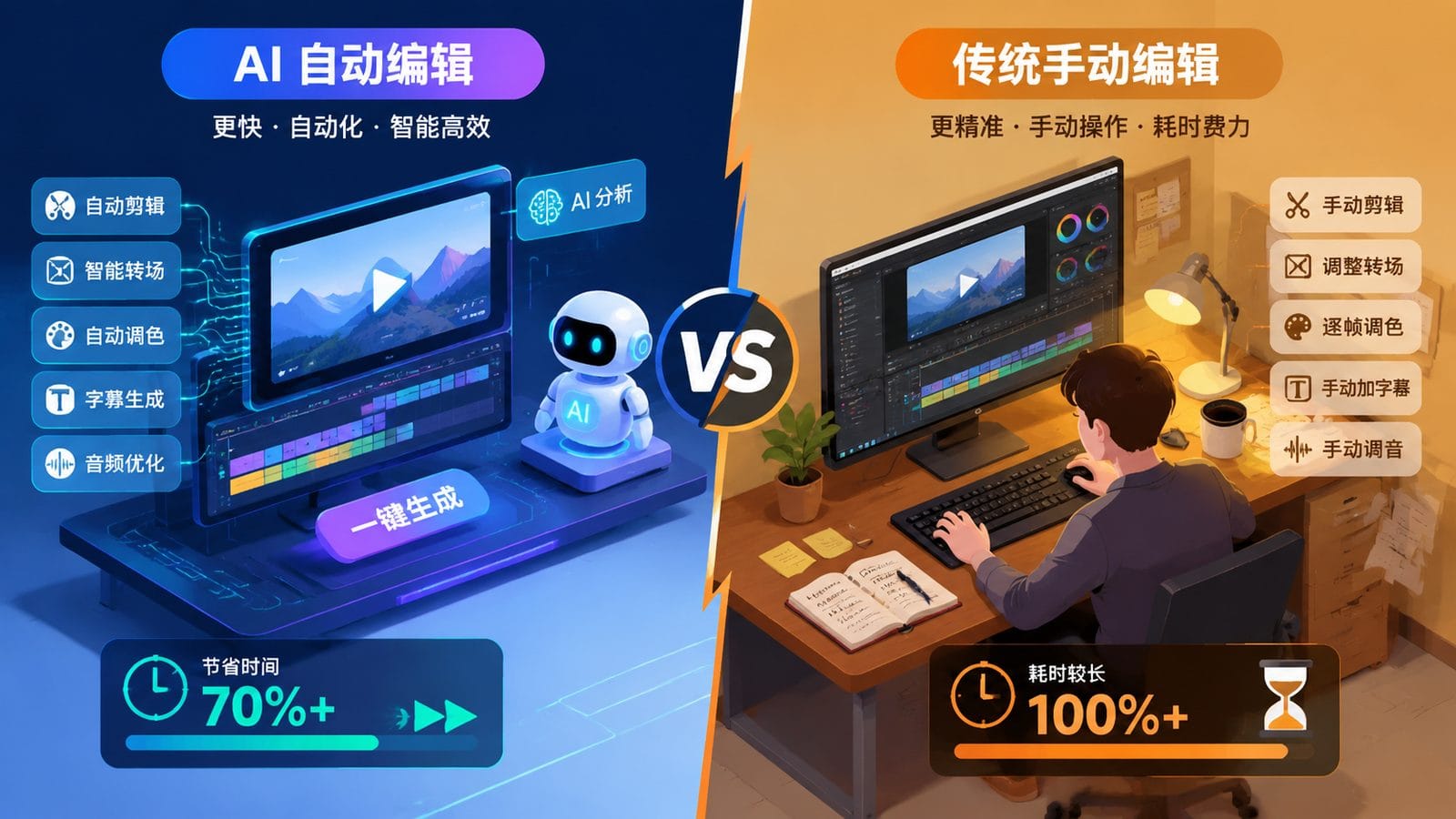 ai video editor vs traditional software workflow
