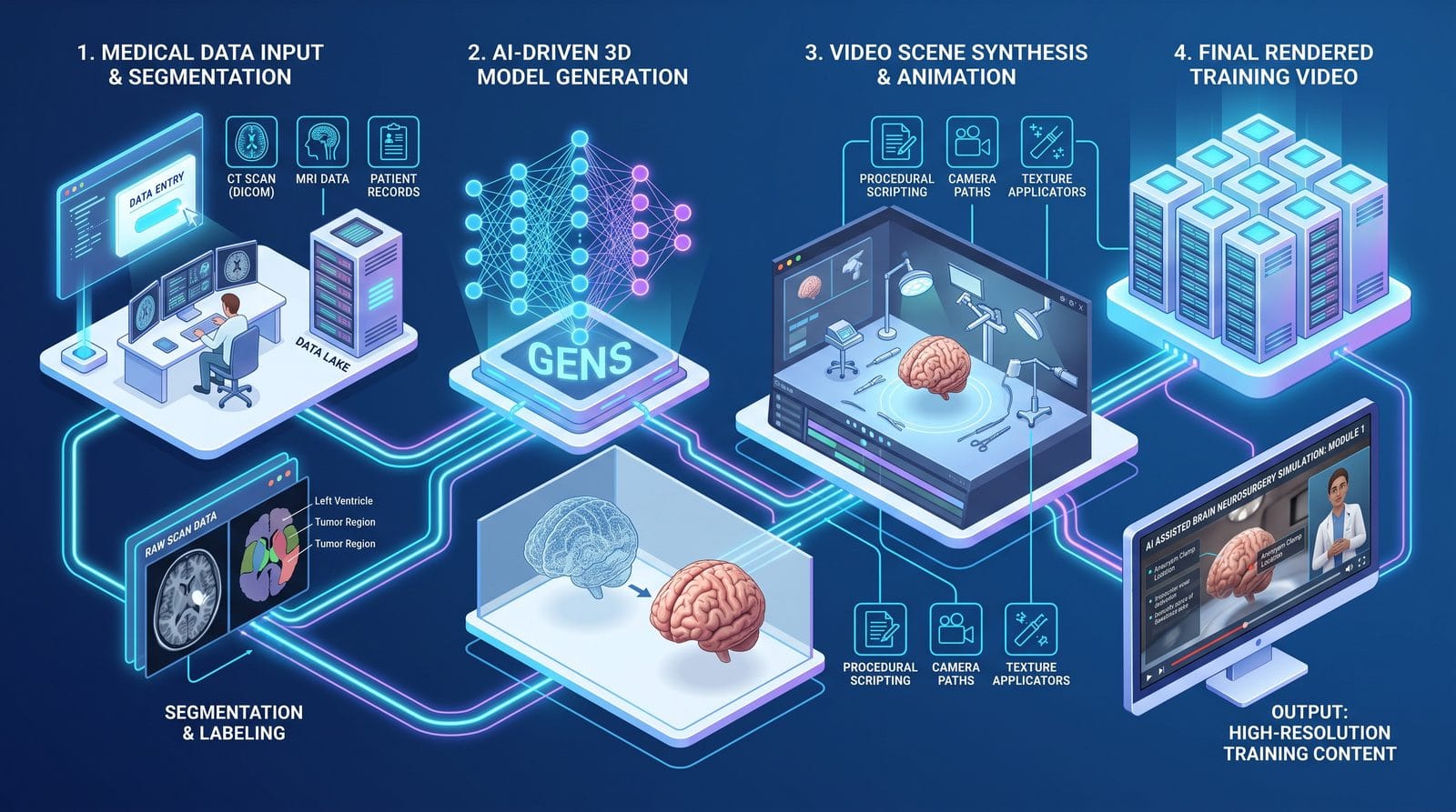 ai-generated medical training videos workflow