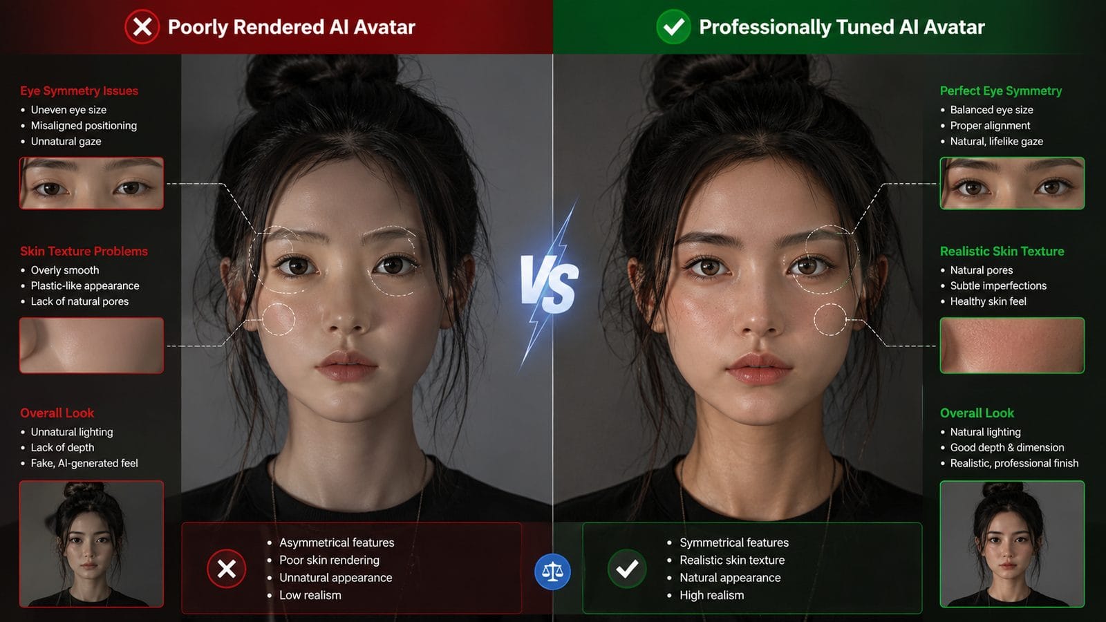 why my ai avatar looks unnatural workflow