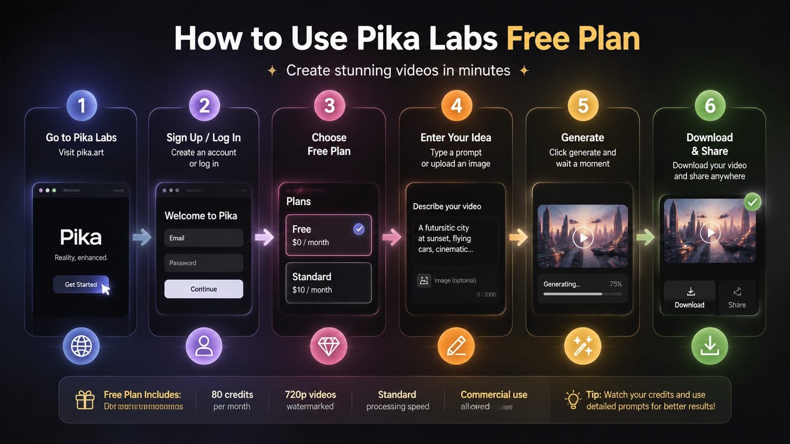 pika labs free plan limits workflow