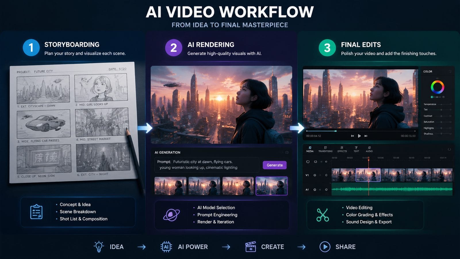how to make ai video workflow