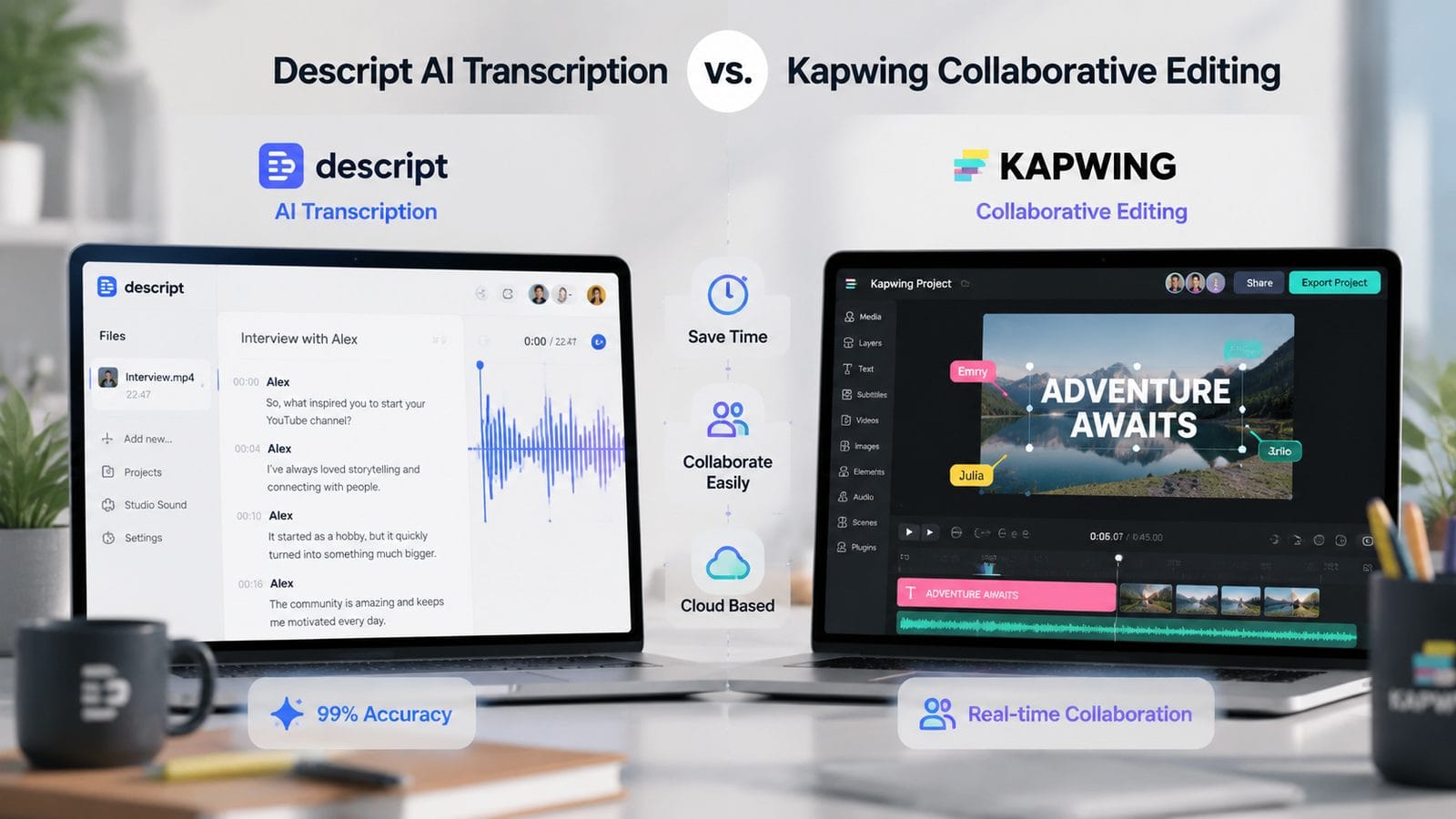 descript vs kapwing for ai video editing workflow