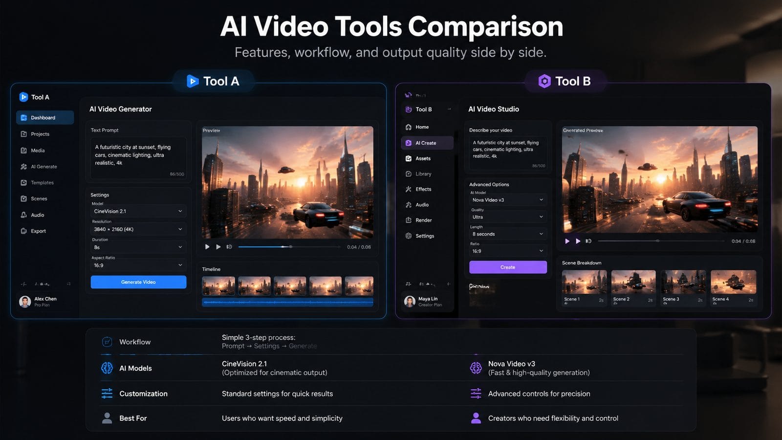 comparison of ai tools for explainer videos workflow