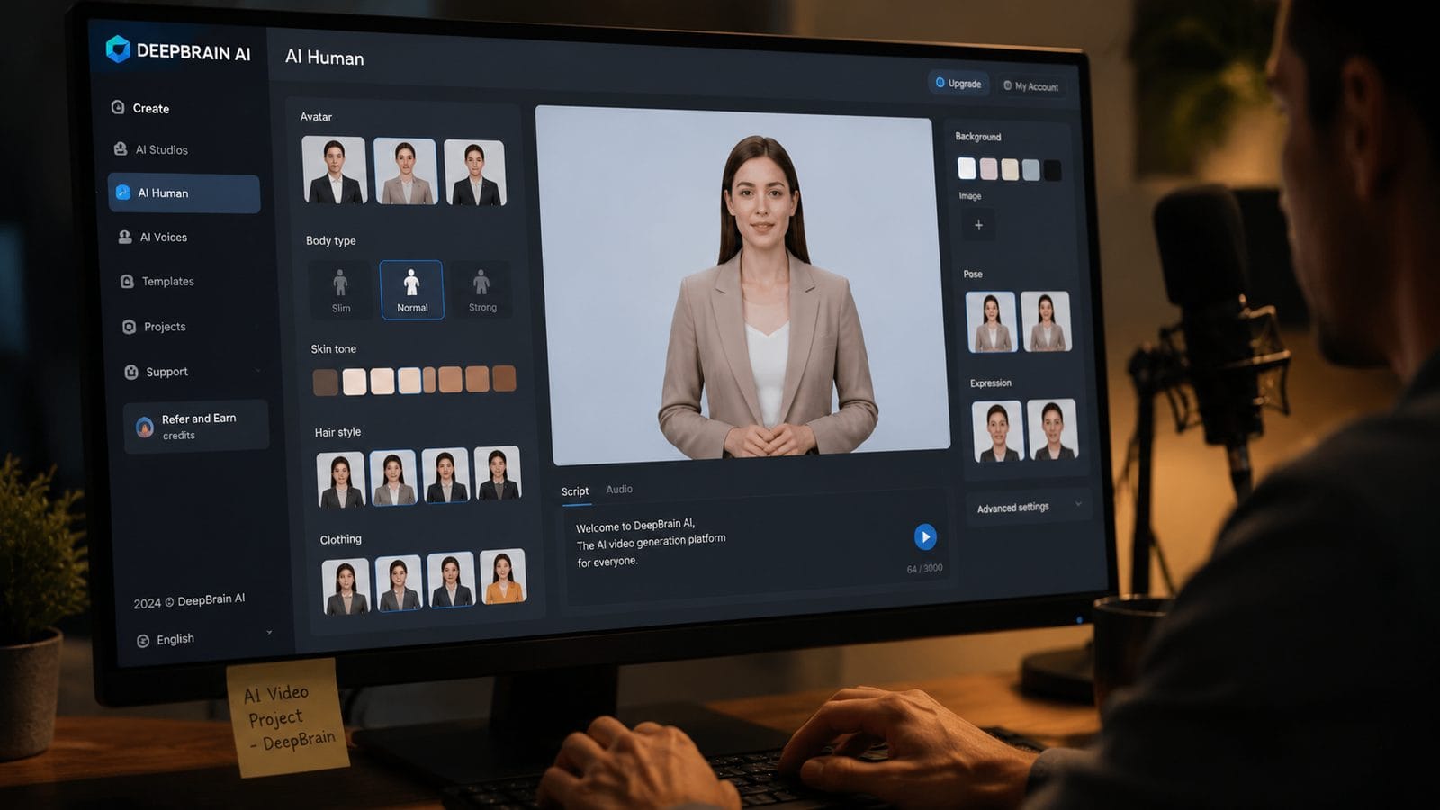deepbrain ai review for realistic avatars workflow