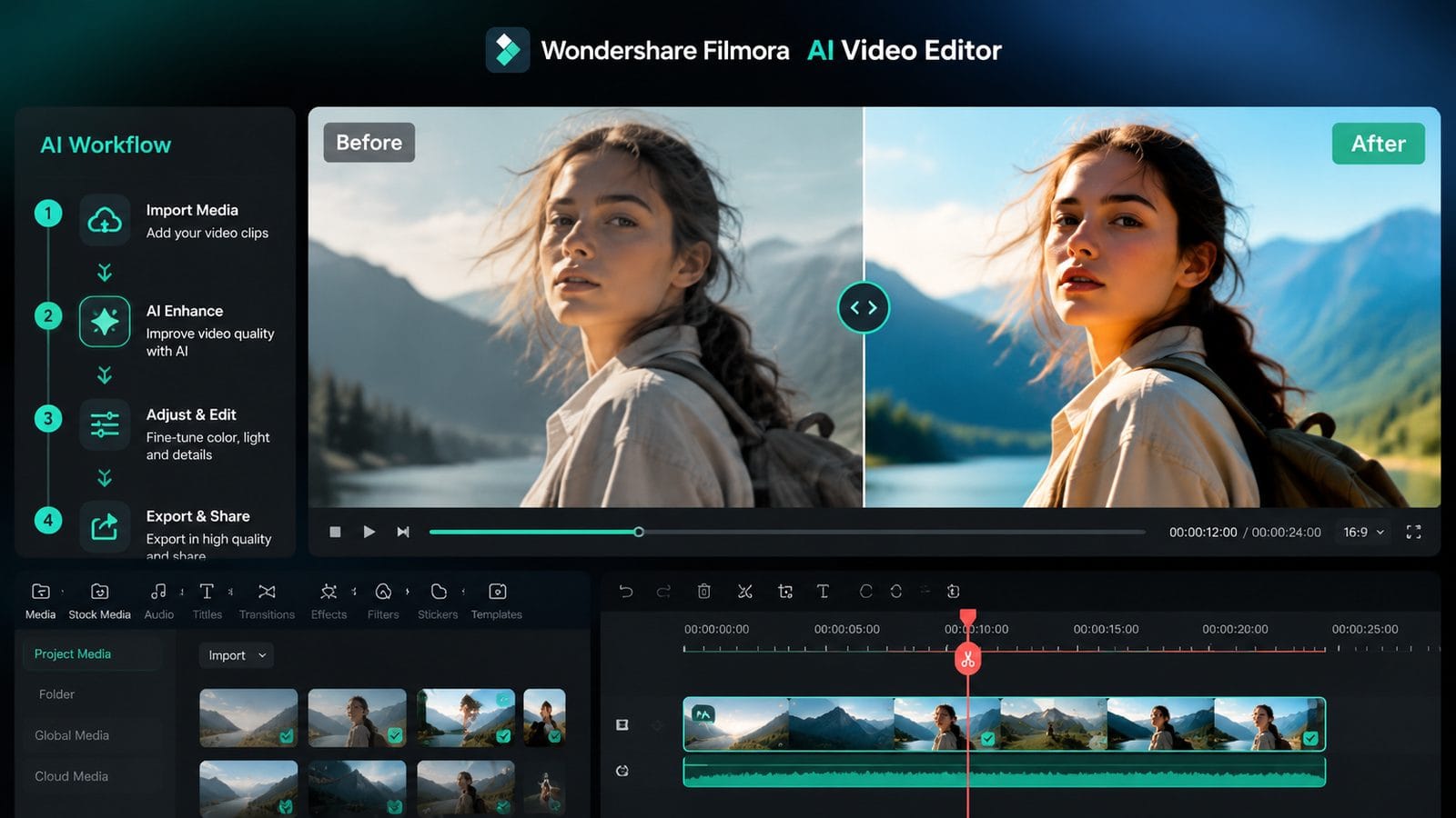 wondershare filmora ai video editor 2026 workflow
