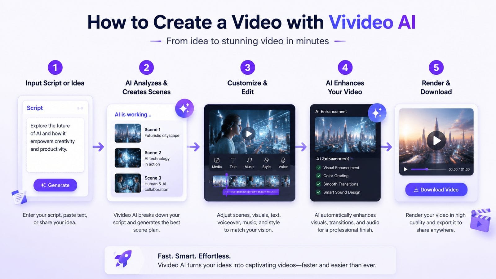 vivideo ai video platform workflow