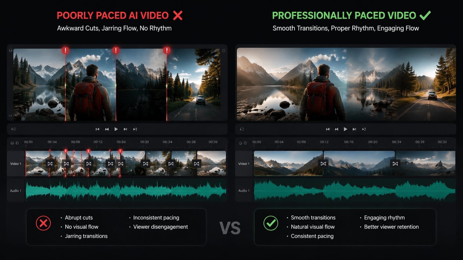 poor pacing in ai-generated videos workflow