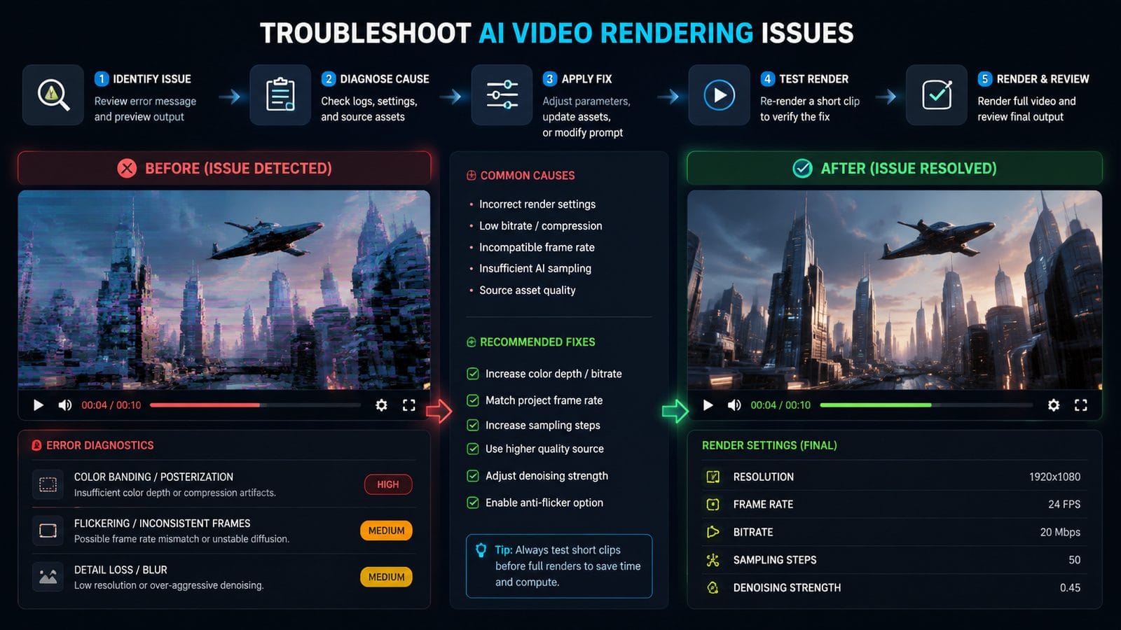 common ai video rendering issues workflow