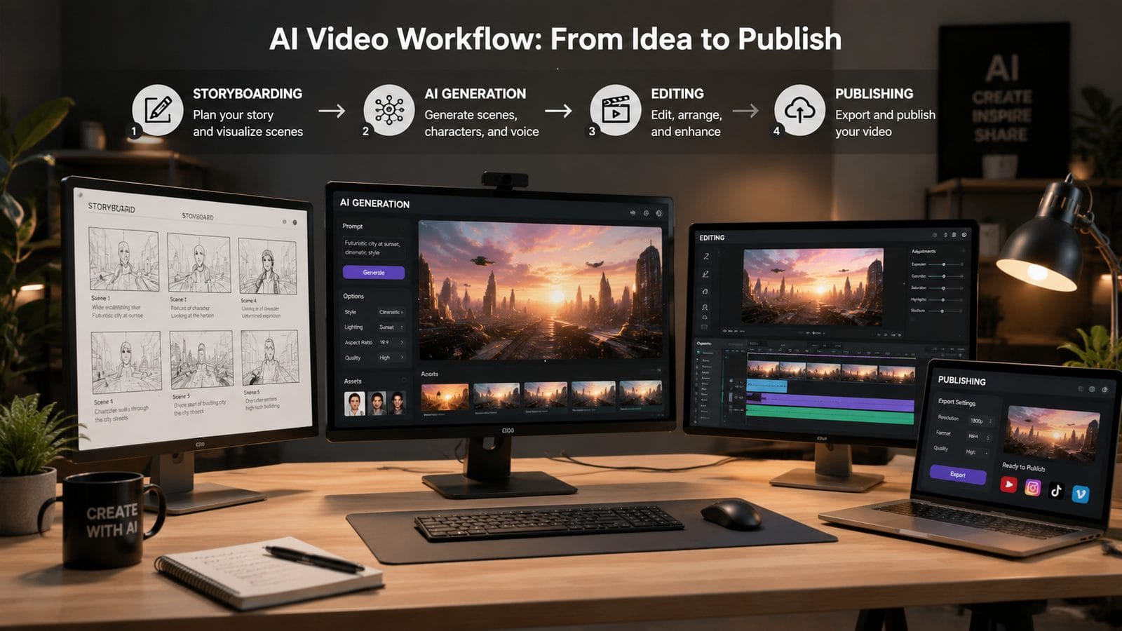 how to create engaging ai videos for social media workflow