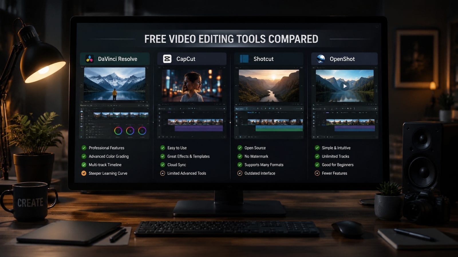 free alternatives to descript video editing workflow