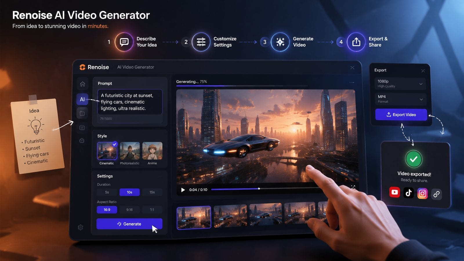 renoise ai video generator review workflow