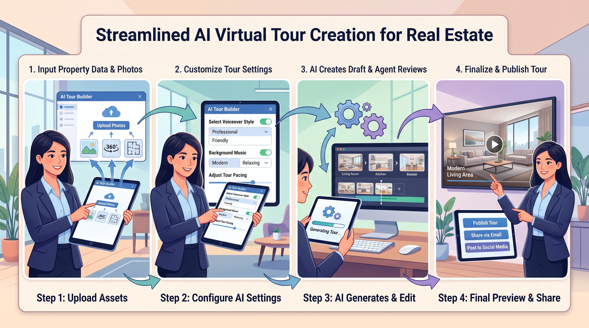 ai video generator for real estate tours workflow
