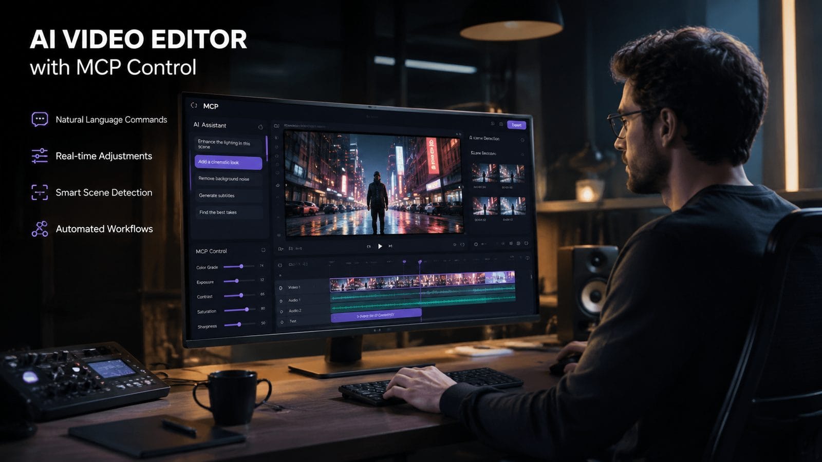 Illustration: ai video editor with mcp control