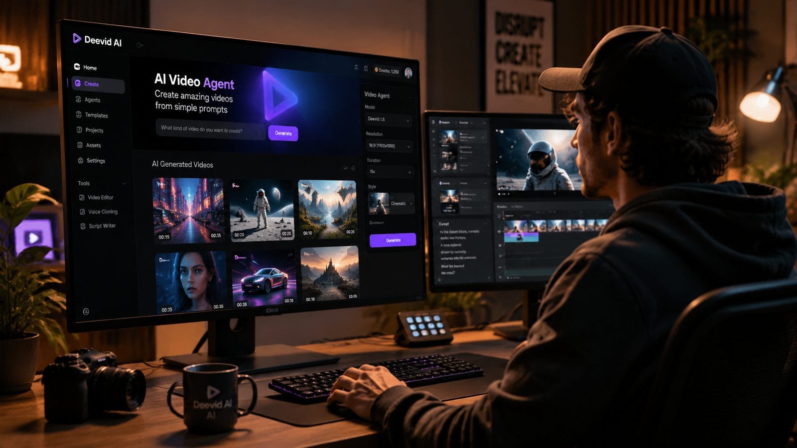 Illustration: deevid ai video agent workflow