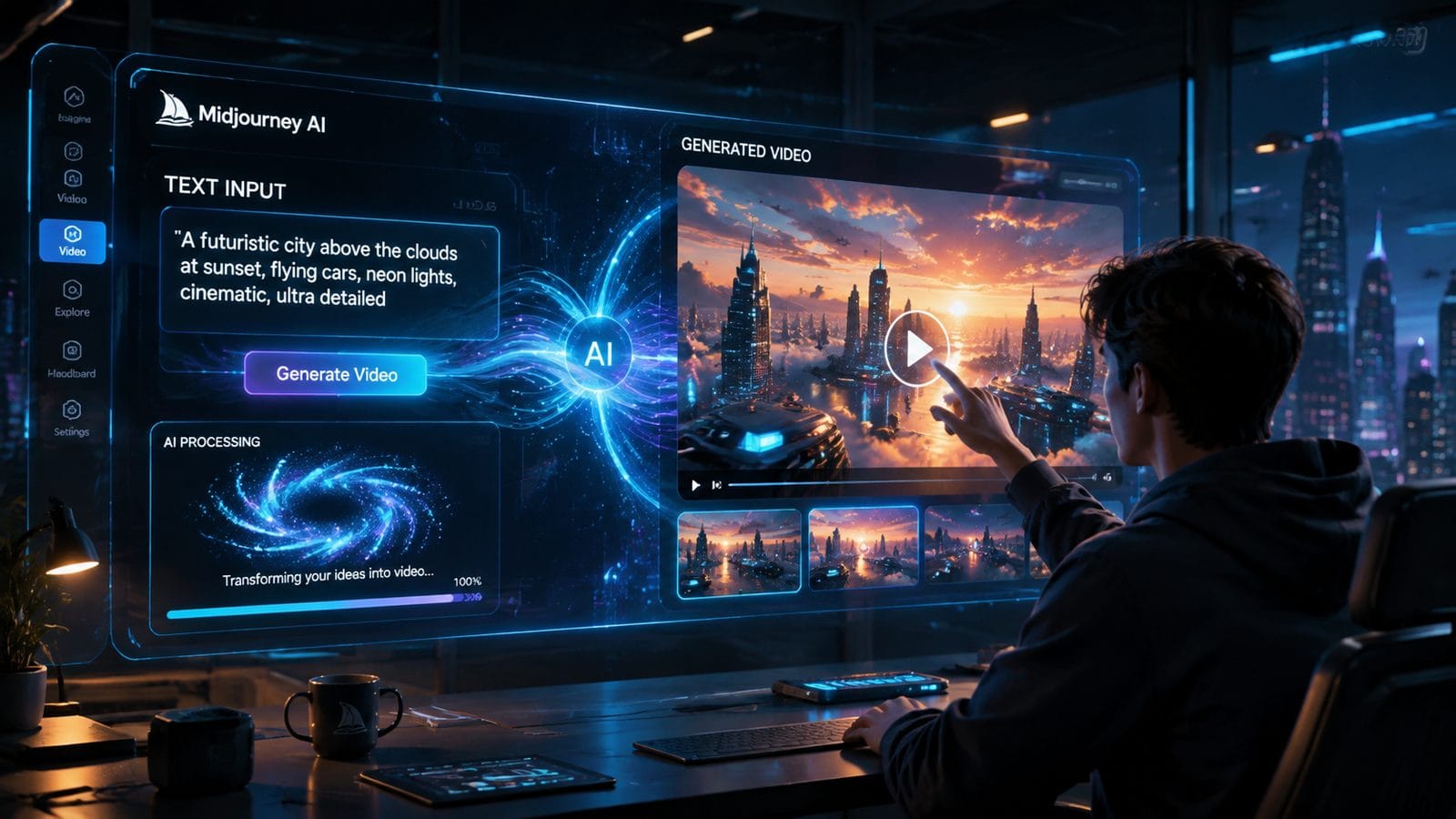 Illustration: midjourney video ai from text