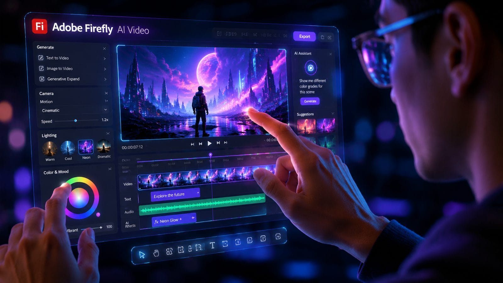 Illustration: ai video editing with adobe firefly