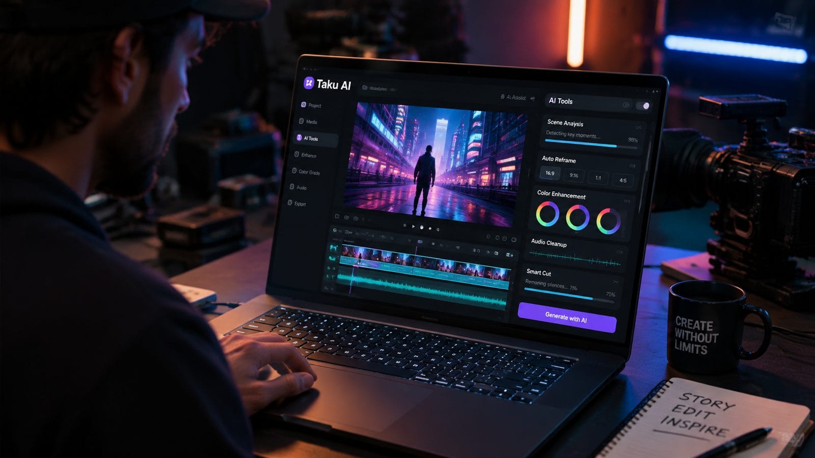 Illustration: taku ai video editing tool