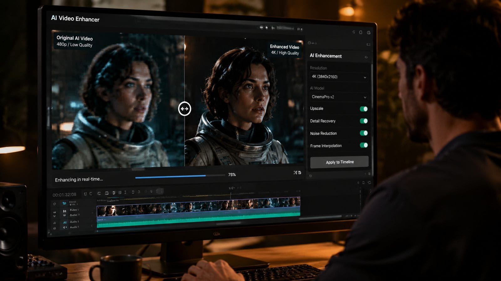 Illustration: how to enhance low-quality ai videos