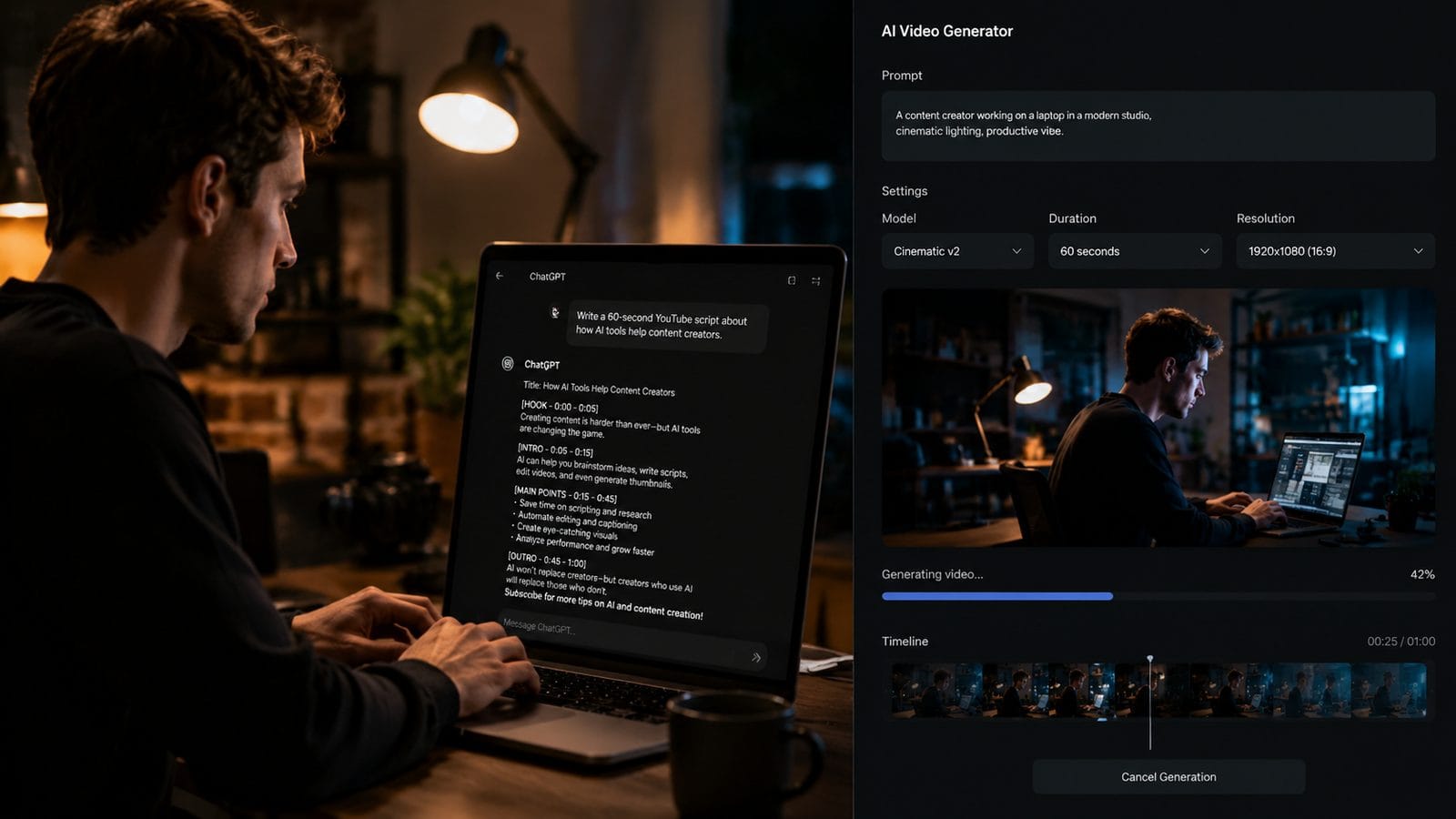 Illustration: integrating chatgpt with ai video generators