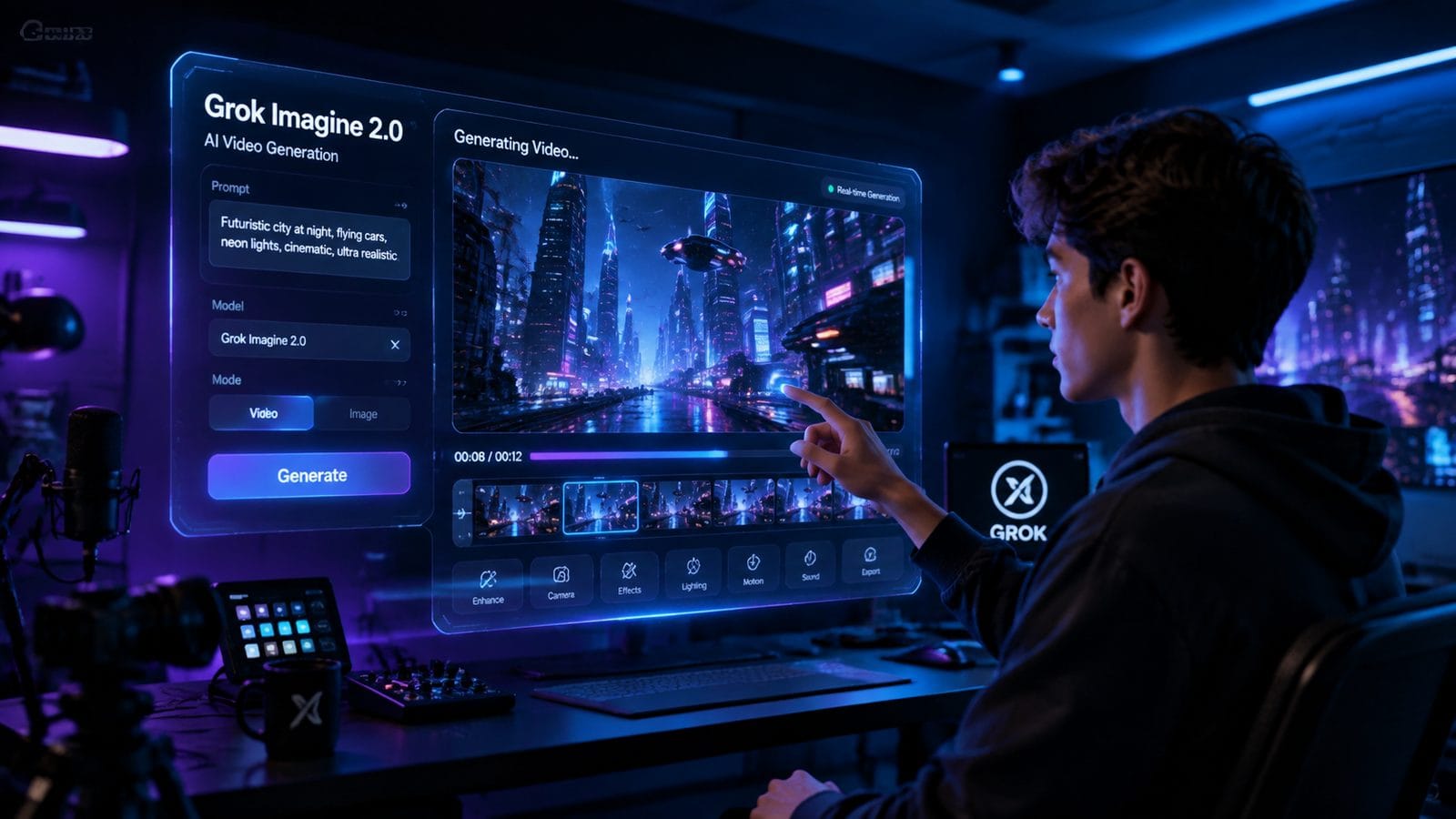 Illustration: grok imagine 2.0 ai video features
