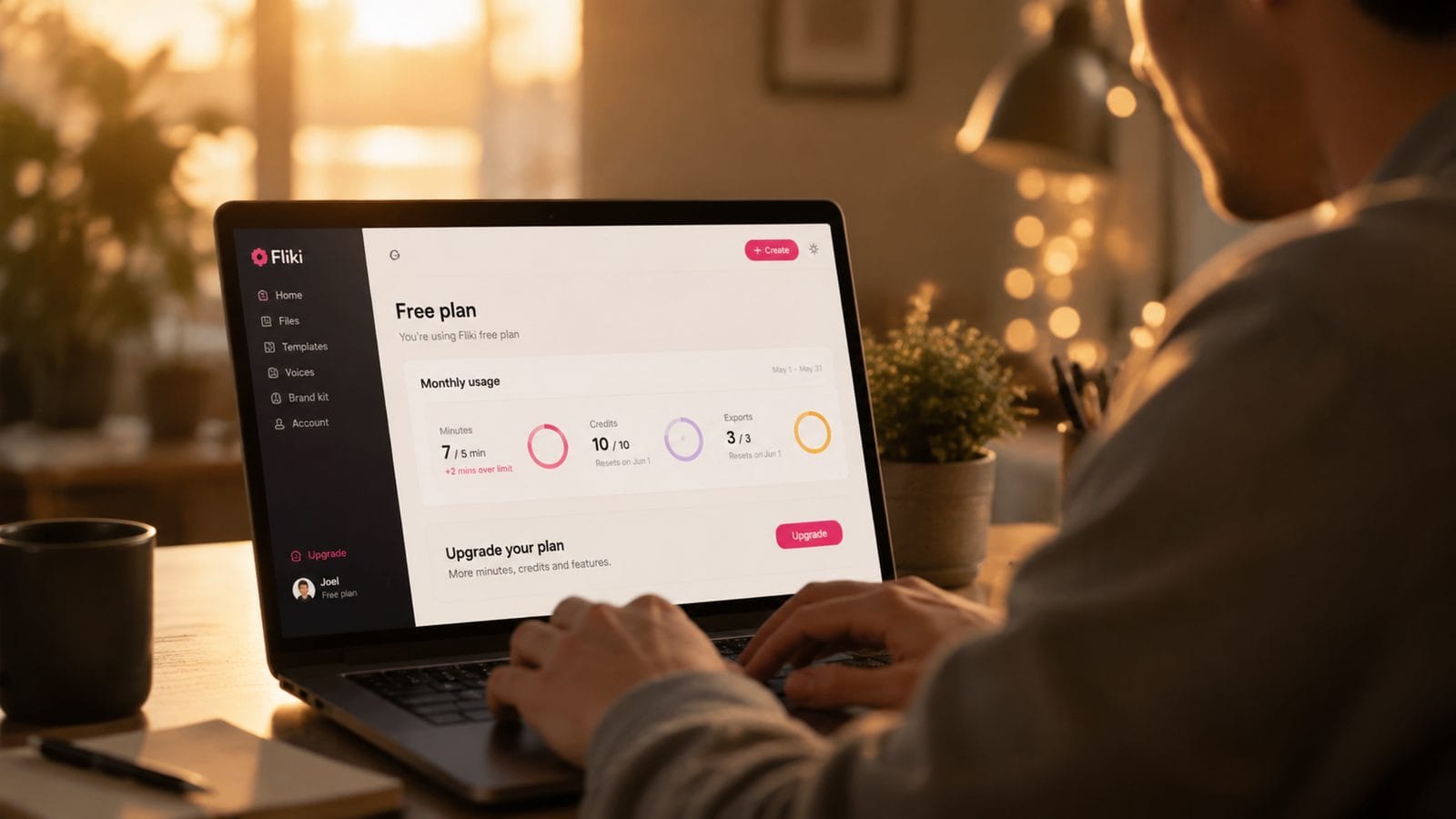 Illustration: free plan limits of fliki ai
