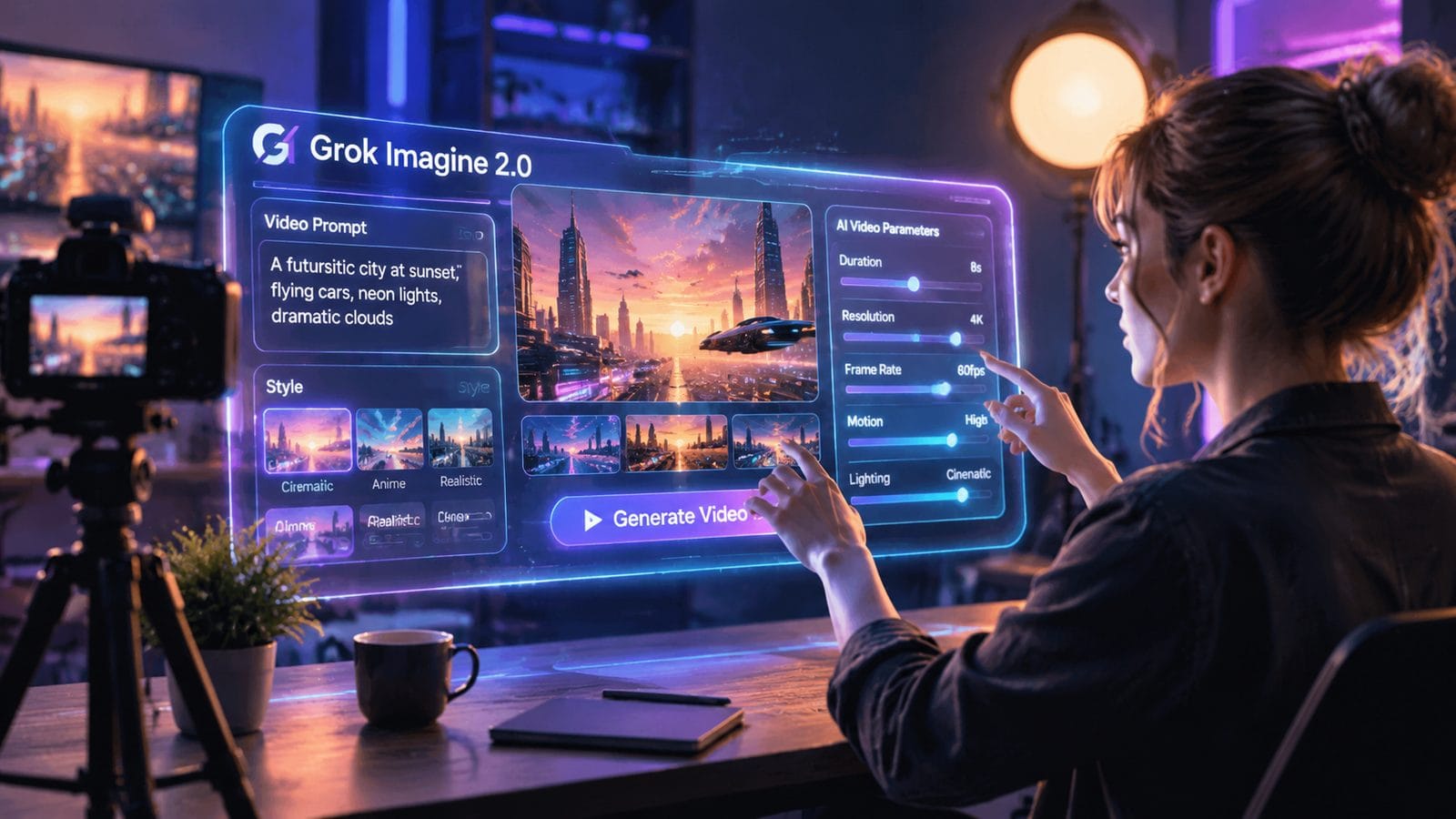 Illustration: grok imagine 2.0 ai video features