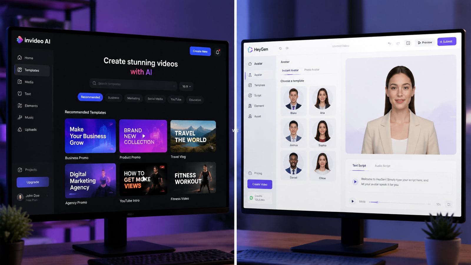 Illustration: invideo ai vs heygen comparison 2026