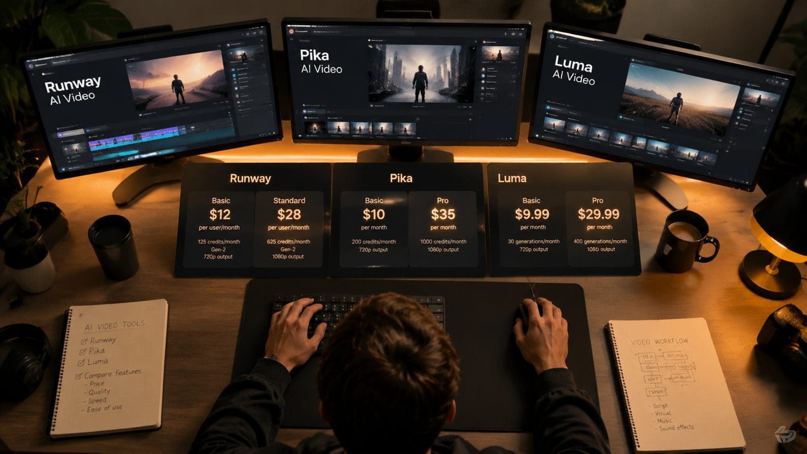 Illustration: compare text to video ai pricing