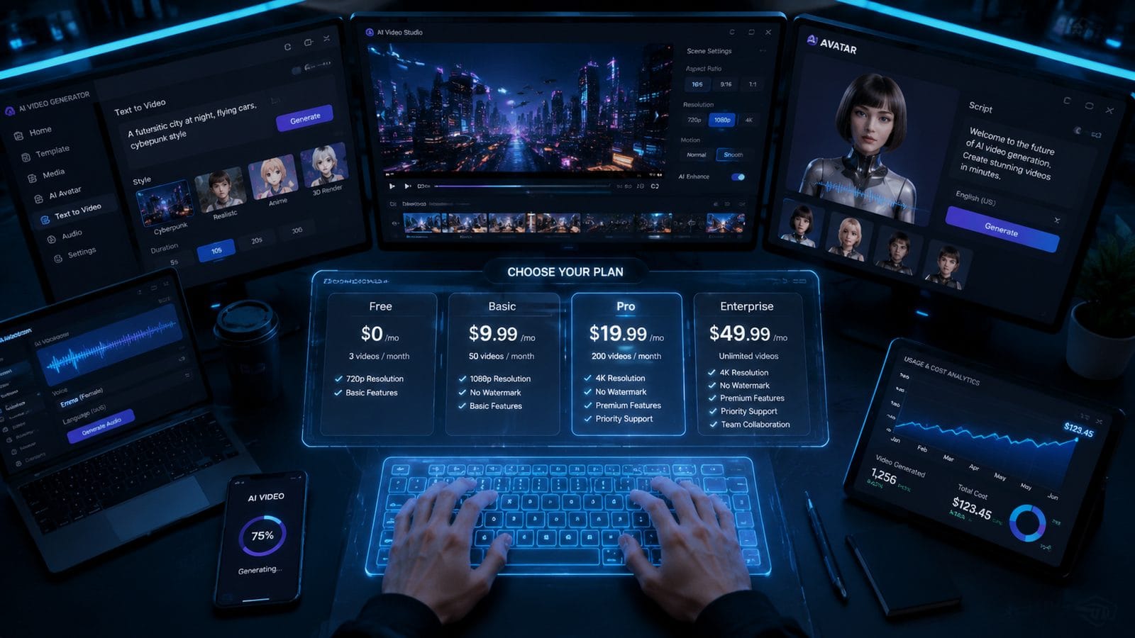 Illustration: text to video ai pricing comparison