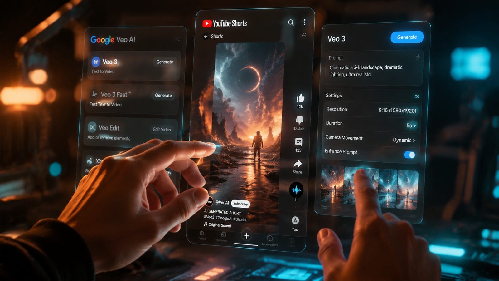 Illustration: google veo youtube shorts