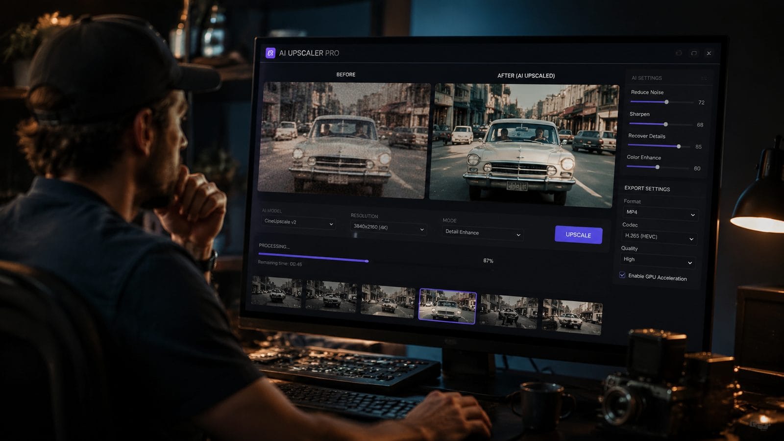 Illustration: how to use ai for video upscaling