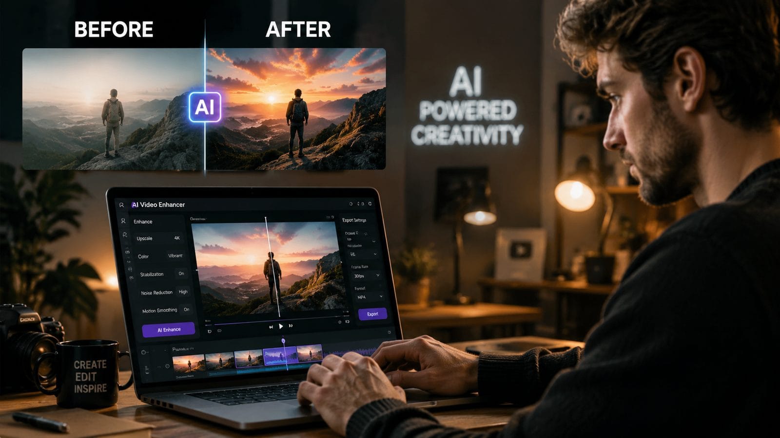Illustration: ai video editing tools for youtube