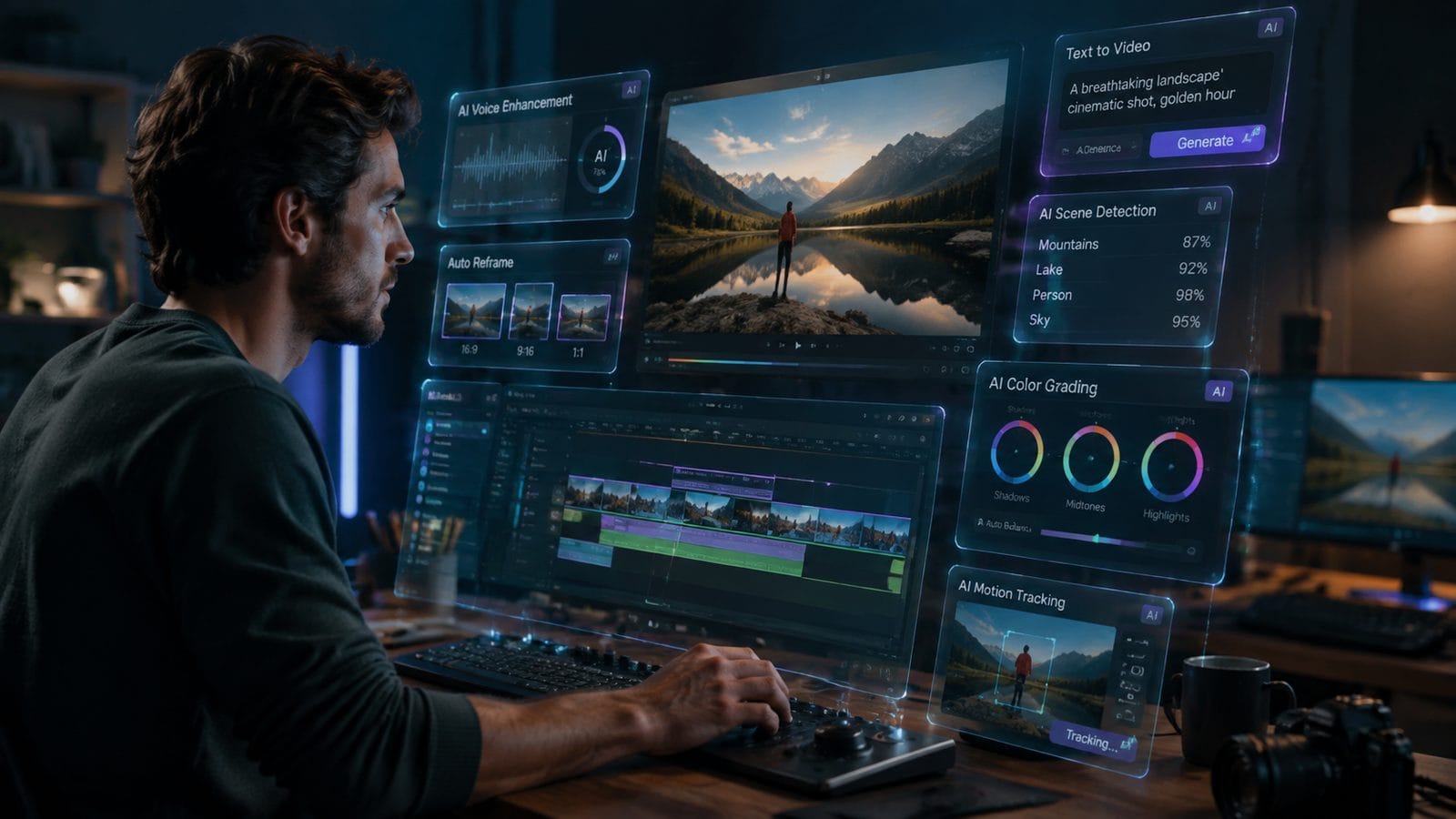 Illustration: ai video editor market explosive growth