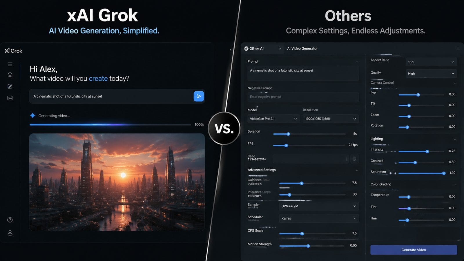 Illustration: xAI Grok video generation vs alternatives