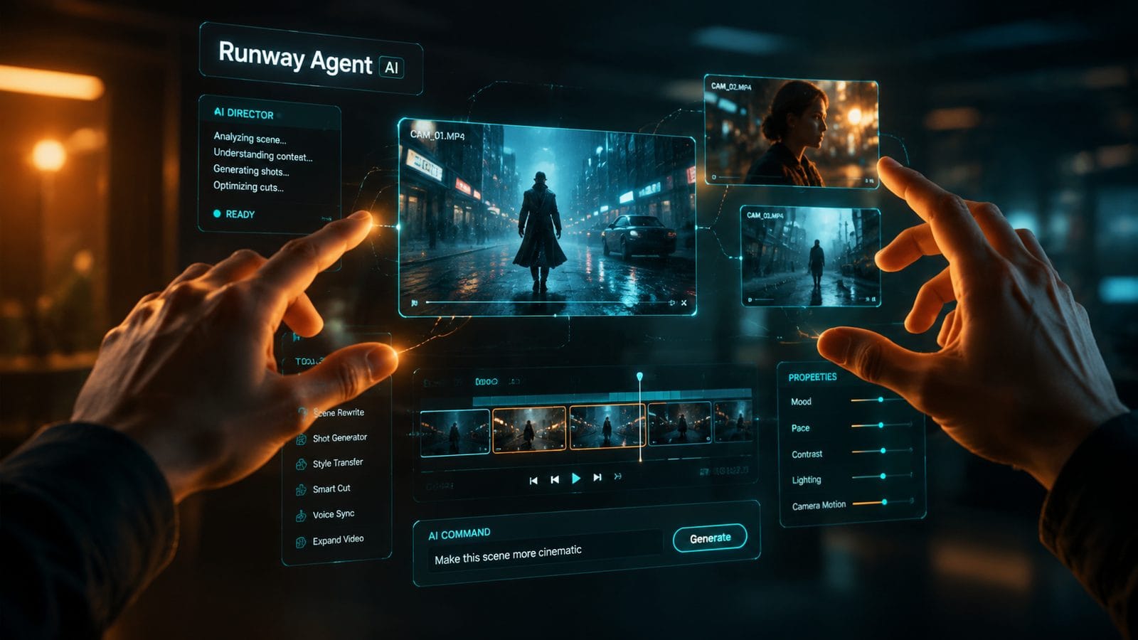 Illustration: runway agent ai video features