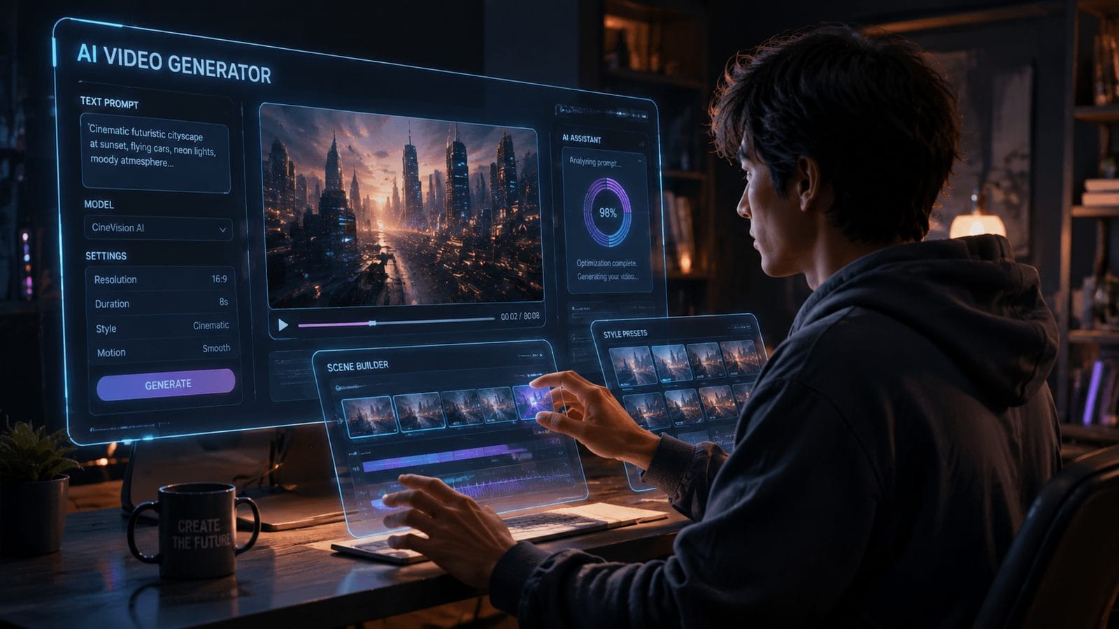 Illustration: ai video generator vs canva video
