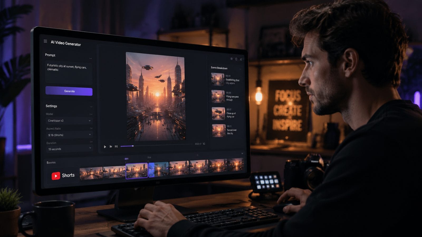 Illustration: how to create ai video for youtube shorts