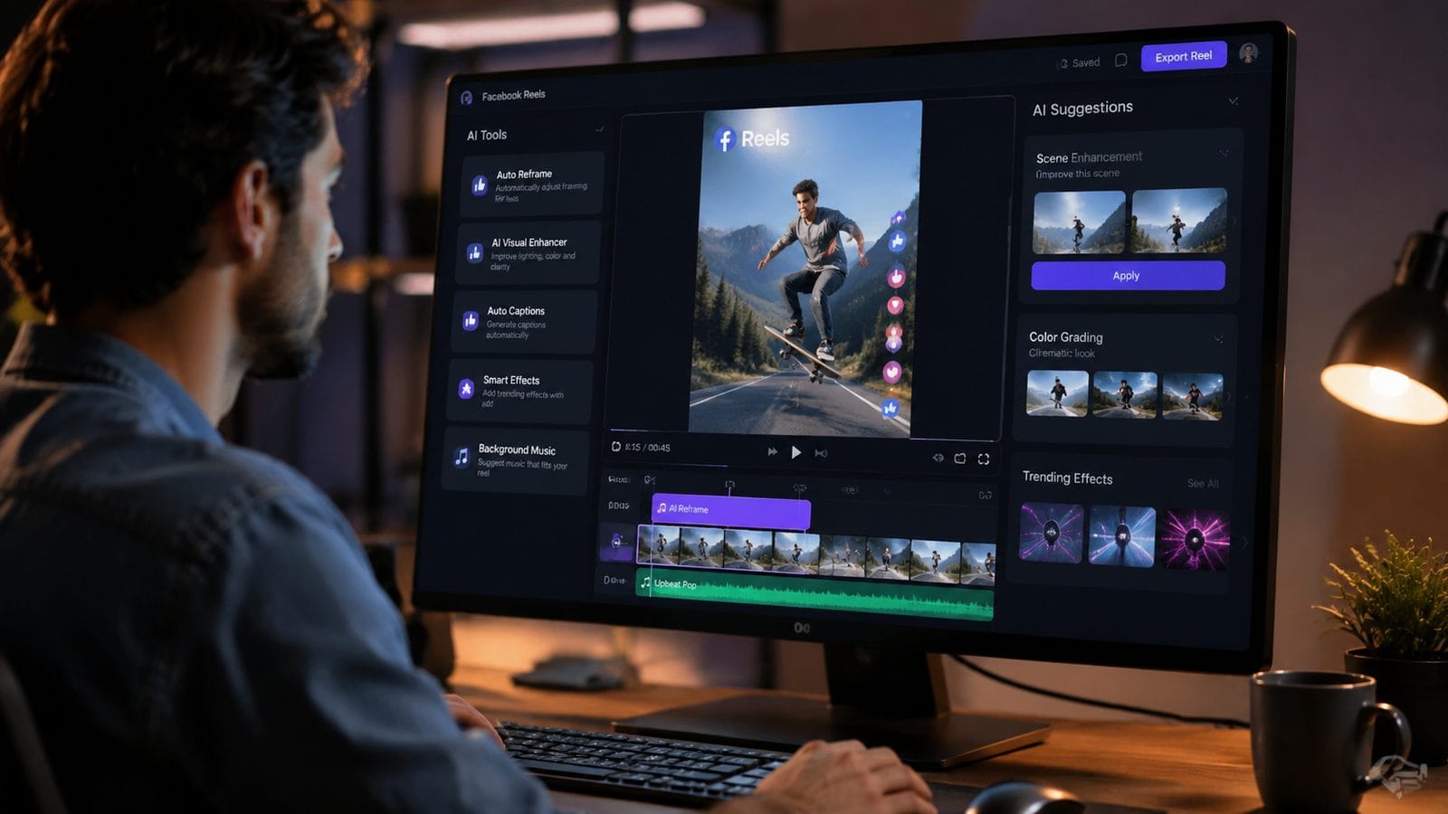Illustration: ai video editing for facebook reels